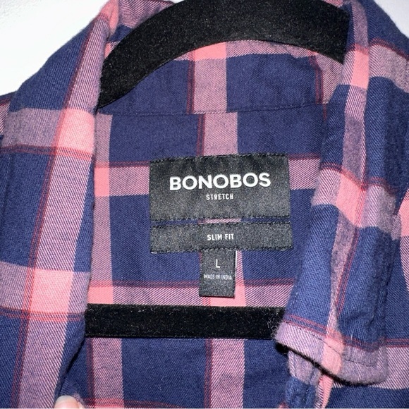 Bonobos Men’s Slim Fit Check Performance Stretch Button Down Shirt Size Large - Picture 2 of 9